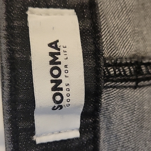 3/$30 SONOMA Black Denim Cut-off Bermuda High Rise Grunge Jean Shorts - Picture 5 of 10